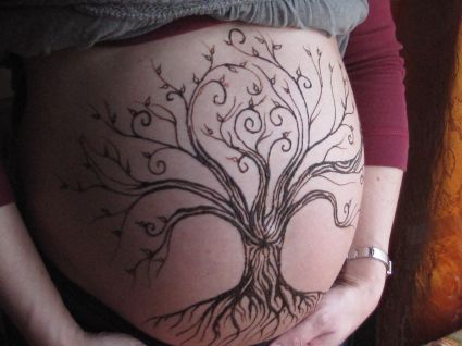 Henna Tattoo On Stomach